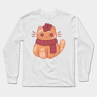 Cozy Autumn Cat Long Sleeve T-Shirt